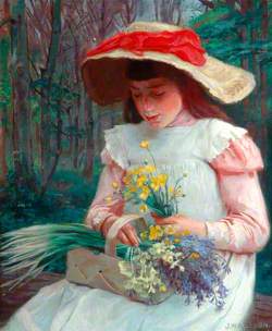 Girl with Spring Flowers