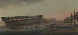 Heaving Up His Majesty's Frigate ‘Diana’ at Blackburn's Yard, near Plymouth