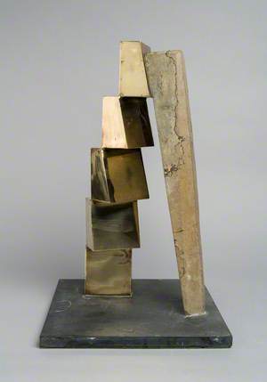 Brass and Stone Tilting Form*