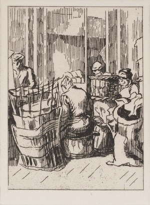 Men and Women with Baskets