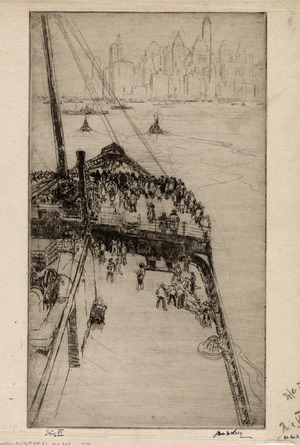 Approaching New York, No.2, upright plate