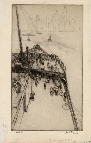 Approaching New York, No.2, upright plate