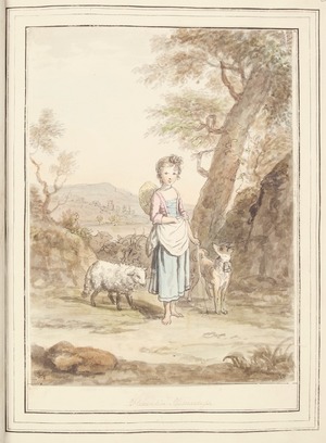 Florentine Shepherdess, leaf from 'A Collection of Dresses by David Allan Mostly from Nature'