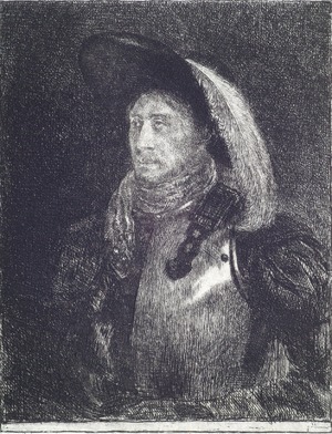 A Man in Armour with Hat and Feather