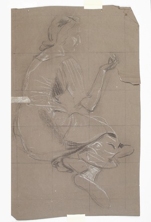 Girl With Hand Up - Study For The University Union Murals, Pastoral Panel