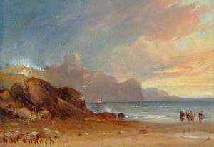 Seascape with a Castle and Figures
