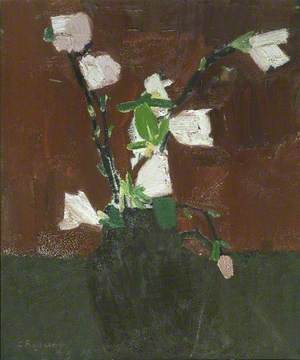 Magnolias in a Brown Jug