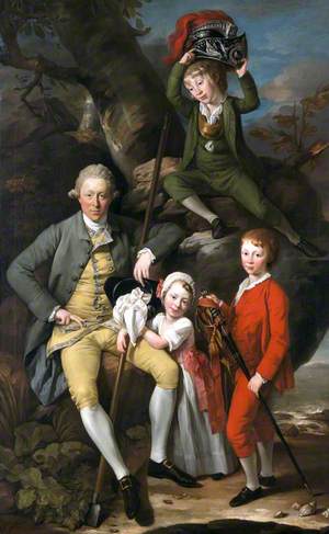Henry Knight (1738–1772), of Tythegston, with His Three Children