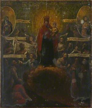 Icon of The Crowned Virgin and Child 'Joy of those who grieve'