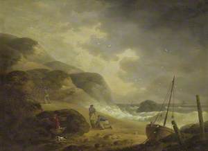 Scene on the Sea-coast with Fishermen