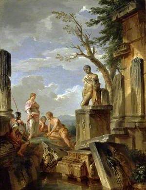 Ruins with a Sibyl and other Figures