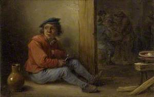 A young Peasant seated in an Interior
