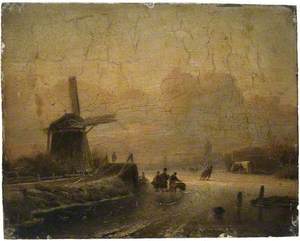 Winter Landscape with a Town or Village in the Distance
