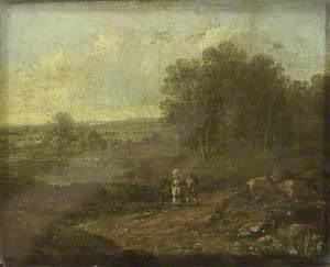 Landscape with two Figures walking along a Track