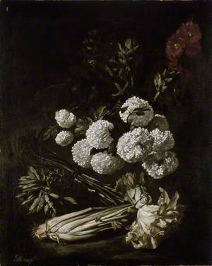 Still Life of Flowers and Vegetables
