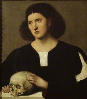 Portrait of a young Man with a Skull