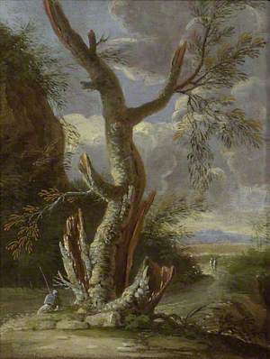Landscape with a cleft Tree