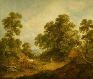 A Wooded Landscape with Cattle