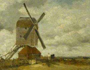 Heath scene with Windmill