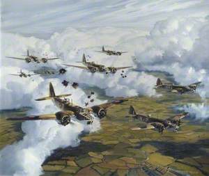 Blenheims of 82 Squadron over Belgium, 17 May 1940, under the Command of Wing Commander the Earl of Bandon