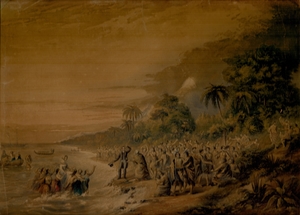 Missionary Group Arriving on an Island