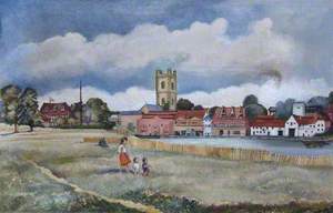 View of St Mary's and the Brakspear Brewery, Henley-on-Thames, Oxfordshire