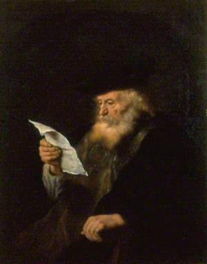 The Rabbi (Bearded Old Man with a Biretta, Reading a Letter)