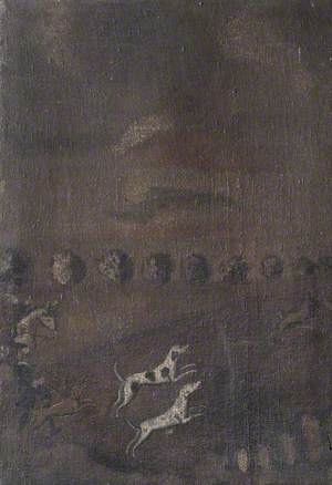 Hunting Scene with Two Dogs in the Foreground