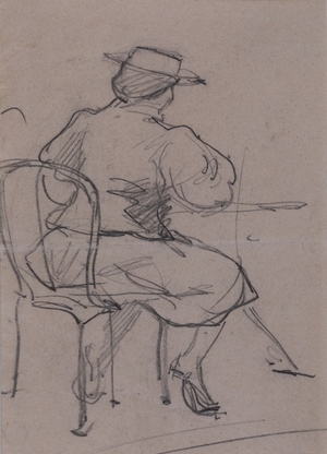 Study from the Montparnasse Sketchbook: Woman Sitting at a Table