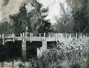 Warkton Bridge with a Lady, Northamptonshire