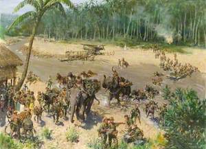 The Crossing of the Indaw Chaung, Burma, 1944