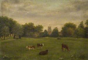 St John's Church, Bedford, with Cattle in the Foreground