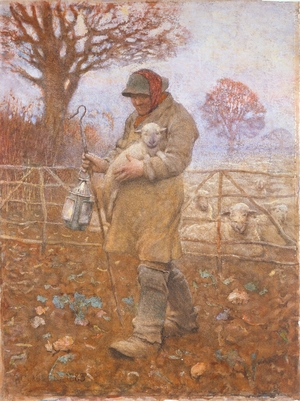 A Shepherd with a Lamb