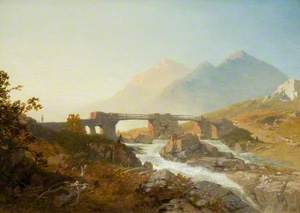 Landscape with River, Bridge and Mountains