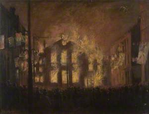 The Burning of the Town Hall, Luton, Bedfordshire, 19 July 1919