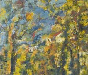 Hillside and Houses Framed by Trees, an Impressionist Study*