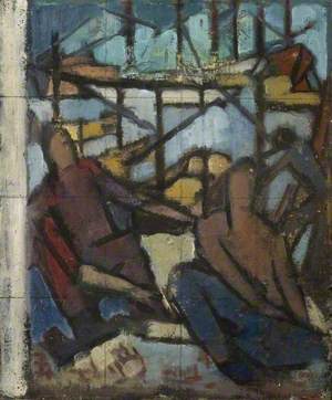 Seated Figures, Harbour in the Background*