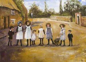 Children in Desborough Road, Rothwell, Northamptonshire