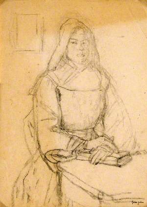 A Nun Seated at a Table