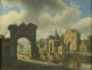Canal Scene with Drawbridge