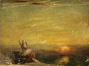 A Woman with a Dead Child Adrift at Sea on a Raft, Sunset