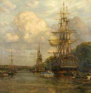 Privateers Tied up at Hungroad in the Early Nineteenth Century