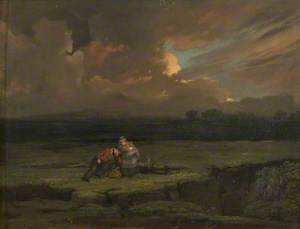 A Soldier and His Wife and Child in a Stormy Landscape