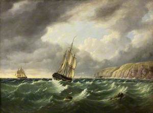 Seascape with Two Ships and Cliffs