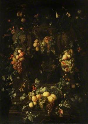 Still Life of Fruit with the Supper at Emmaus