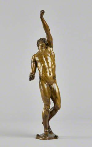 Nude Man Reaching Upwards