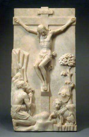 Christ on the Cross Mourned by Saint Jerome