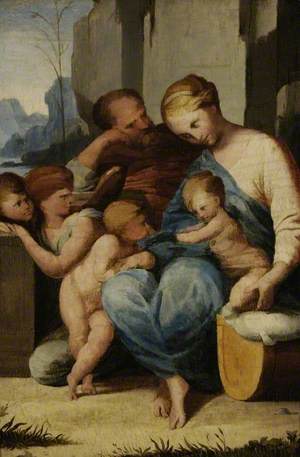 The Holy Family with the Infant Saint John the Baptist and Angels