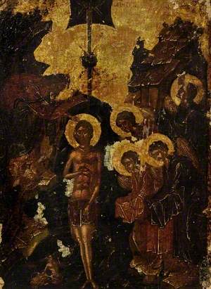 Icon with The Baptism in Jordan