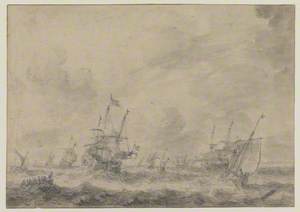 Warships in a Rough Sea